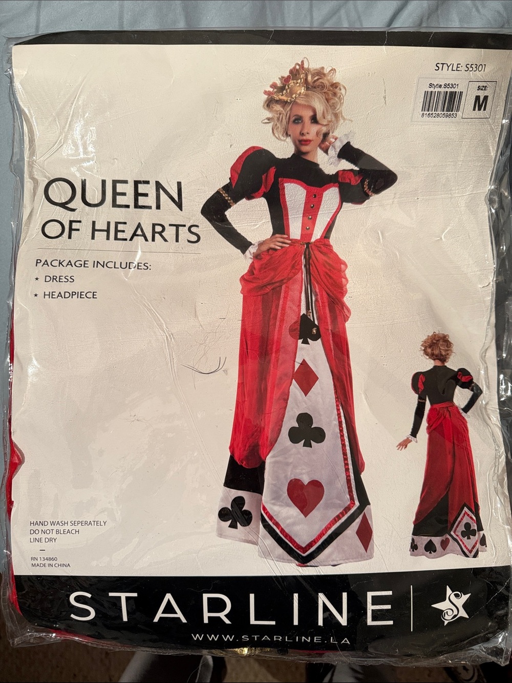 Queen of Hearts Adult Costume - Red and Black